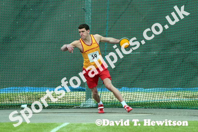 Discus thrower from Northumberland during the Annual Inter-Counties Schools, Cleveland v Cumbria v Durham v Northumberland at Claireville Stadium, Middlesbrough